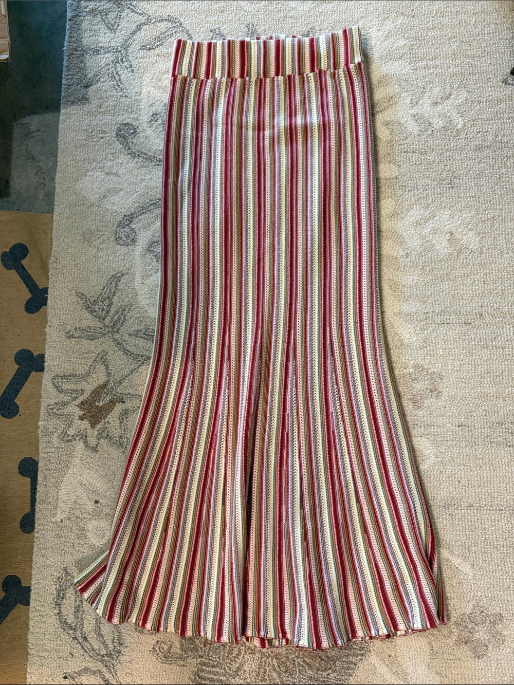 Rails Striped Knit Maxi Skirt in Red, Cream & Green